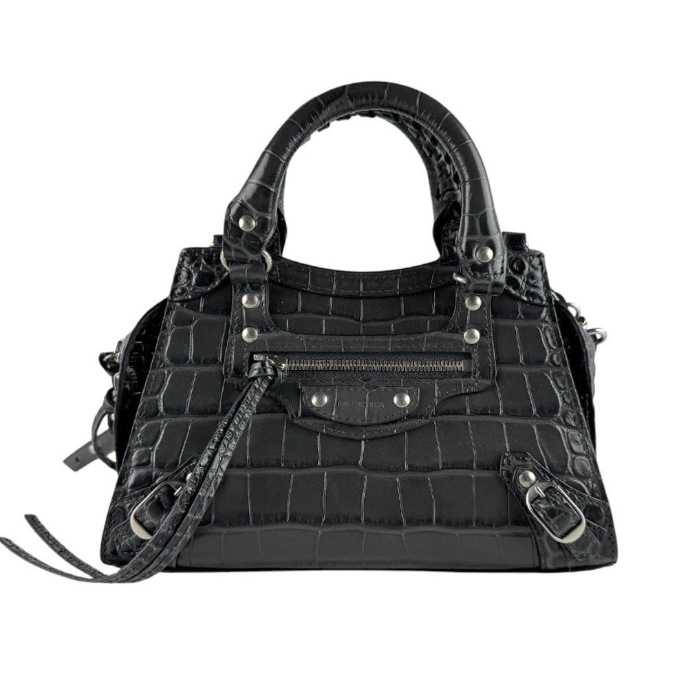 Balenciaga 2way Shoulder Bag Neo City Embossed Leather Gray